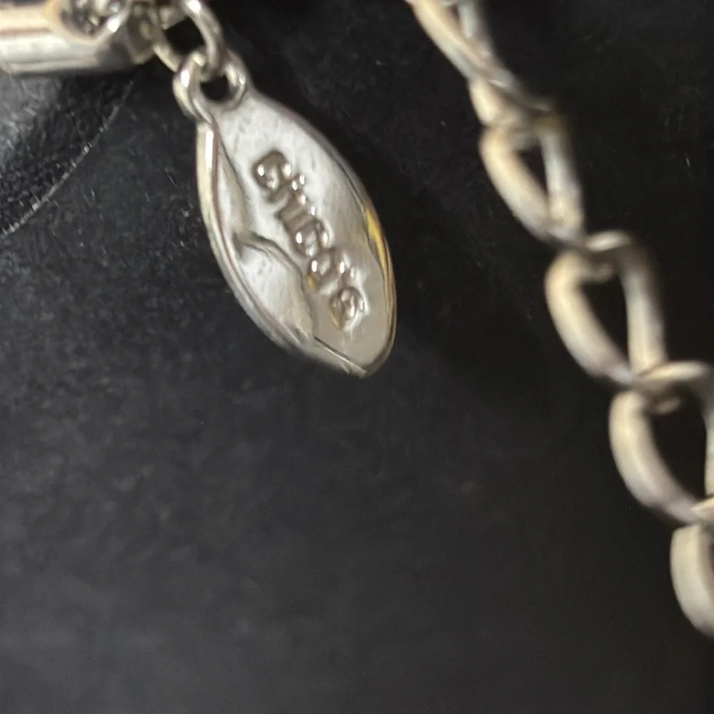 Chicos Silver Tone Slider Pendant Geometric Classy Necklace